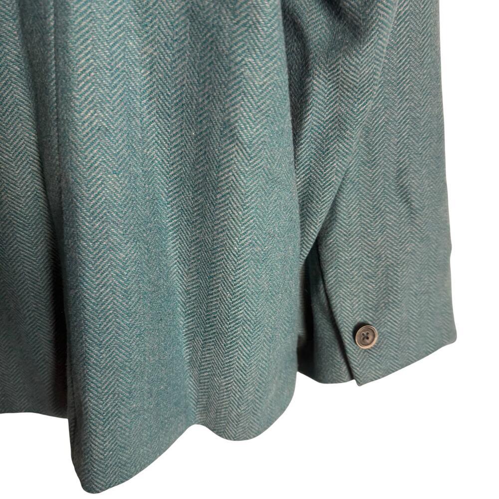 Coldwater Creek Teal Blue Wool Herringbone Tweed Blazer Jacket Plus Size 18 - Picture 7 of 9